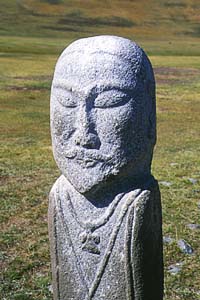 Ancient Turkic stone statue from the lake Dayan-Noor
